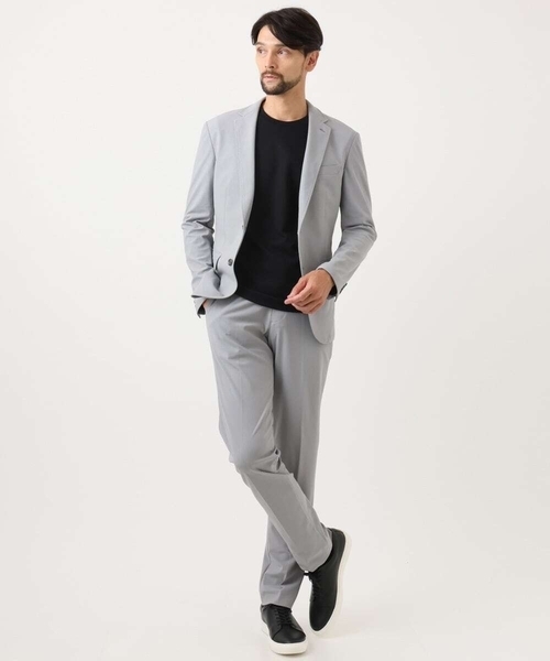 MICHEL KLEIN HOMME   （ミッシェルクランオム）の「【セットアップ】コットンライクストレッチスラックスパンツ（スラックス・メンズ・ブラック/グレー・MEDIUM/LARGE/X-LARGE）」の5枚目の写真