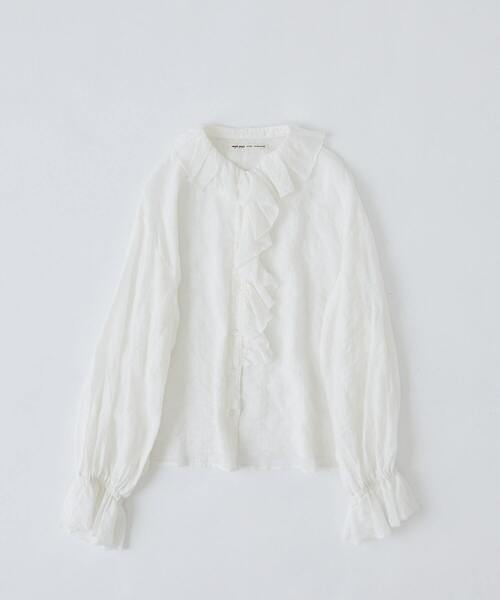 conges payes ADIEU TRISTESSE(コンジェ ペイエ アデュートリステス)の「Kanocoさんコラボ フリルブラウス(シャツ/ブラウス・レディース・チェック/オフホワイト/ブラック・38)」の2枚目の写真