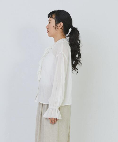 conges payes ADIEU TRISTESSE(コンジェ ペイエ アデュートリステス)の「Kanocoさんコラボ フリルブラウス(シャツ/ブラウス・レディース・チェック/オフホワイト/ブラック・38)」の18枚目の写真