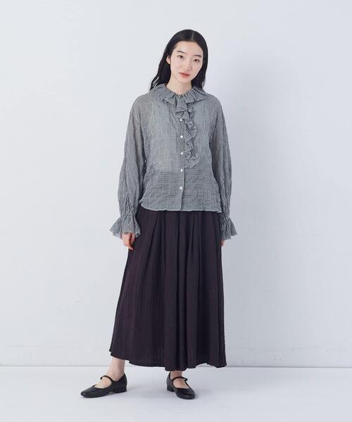 conges payes ADIEU TRISTESSE(コンジェ ペイエ アデュートリステス)の「Kanocoさんコラボ フリルブラウス(シャツ/ブラウス・レディース・チェック/オフホワイト/ブラック・38)」の20枚目の写真