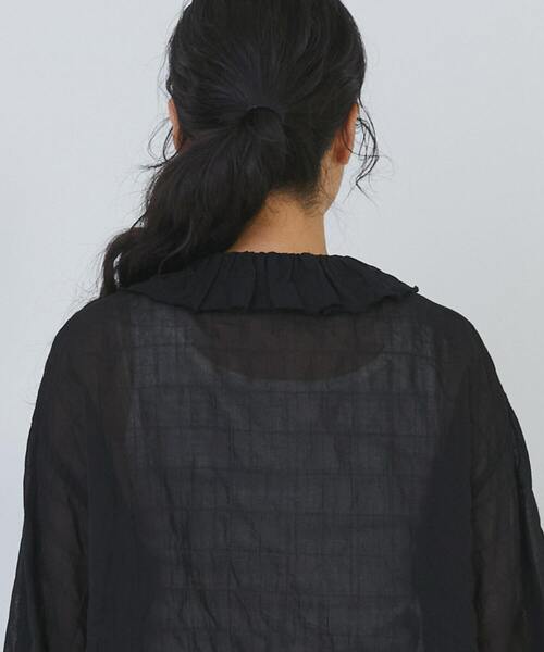 conges payes ADIEU TRISTESSE(コンジェ ペイエ アデュートリステス)の「Kanocoさんコラボ フリルブラウス(シャツ/ブラウス・レディース・チェック/オフホワイト/ブラック・38)」の8枚目の写真