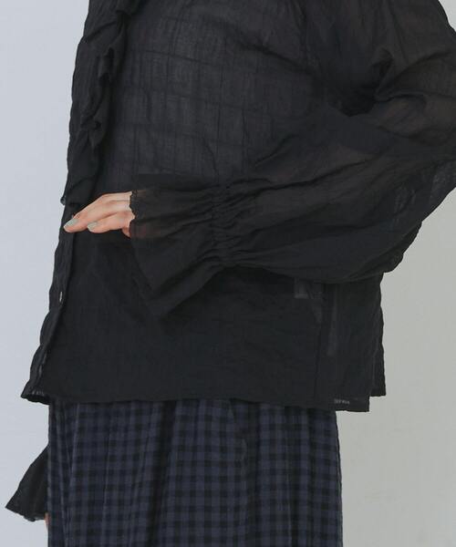 conges payes ADIEU TRISTESSE(コンジェ ペイエ アデュートリステス)の「Kanocoさんコラボ フリルブラウス(シャツ/ブラウス・レディース・チェック/オフホワイト/ブラック・38)」の9枚目の写真