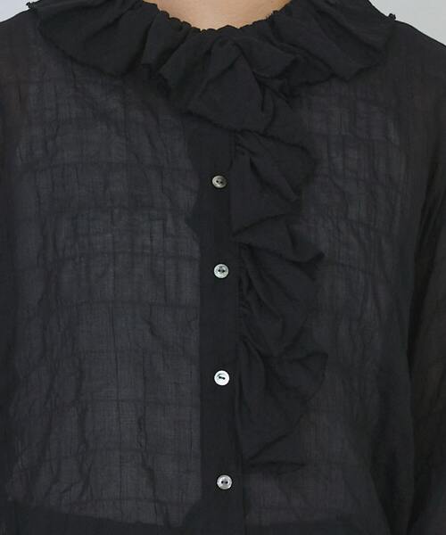 conges payes ADIEU TRISTESSE(コンジェ ペイエ アデュートリステス)の「Kanocoさんコラボ フリルブラウス(シャツ/ブラウス・レディース・チェック/オフホワイト/ブラック・38)」の10枚目の写真