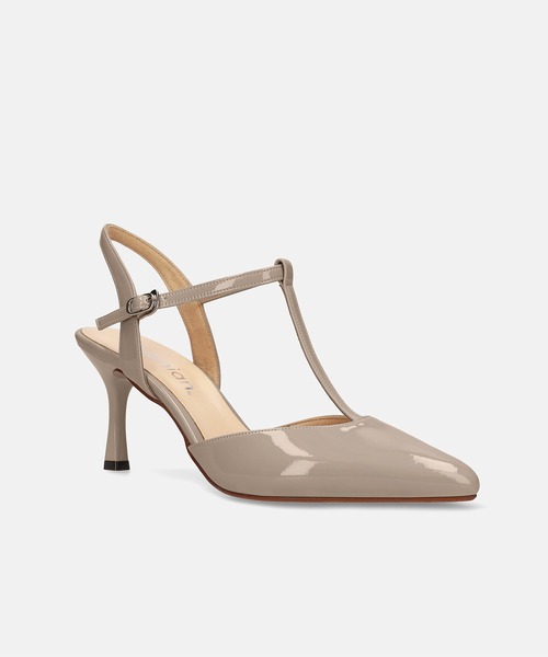 MAMIAN(マミアン)の「ポインテッドトゥ Tストラップ バックストラップパンプス (7.0cmヒール)(パンプス・レディース・グレイッシュベージュ/ブラック/シルバー・M/S/LL/L)」の14枚目の写真