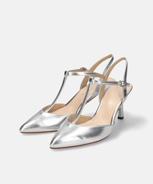 MAMIAN(マミアン)の「ポインテッドトゥ Tストラップ バックストラップパンプス (7.0cmヒール)(パンプス・レディース・グレイッシュベージュ/ブラック/シルバー・M/S/LL/L)」の17枚目の写真