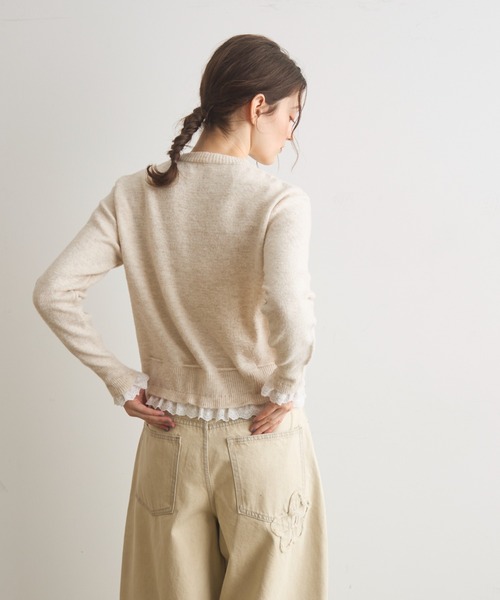 Crisp（クリスプ）の「フリルレイヤードニットカーディガン（カーディガン/ボレロ・レディース・アイボリー/ダークグレー・FREE）」の22枚目の写真