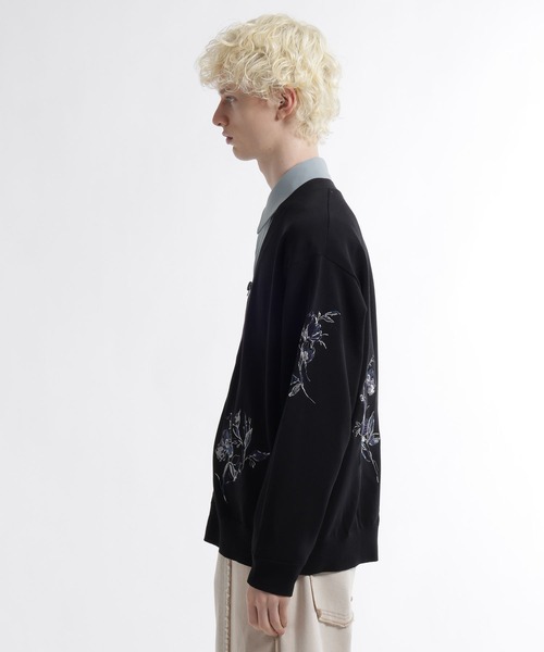 HARE(ハレ)の「Flowerシシュウカーディガン(HARE)(カーディガン/ボレロ・メンズ・グレー/ブラック・FREE)」の13枚目の写真