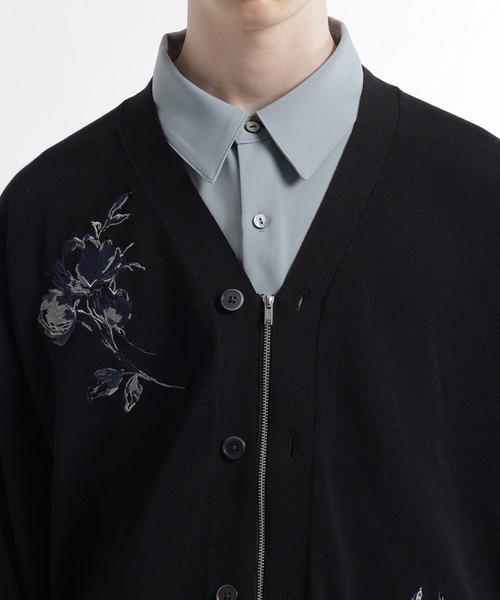 HARE(ハレ)の「Flowerシシュウカーディガン(HARE)(カーディガン/ボレロ・メンズ・グレー/ブラック・FREE)」の14枚目の写真