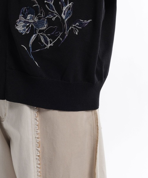 HARE(ハレ)の「Flowerシシュウカーディガン(HARE)(カーディガン/ボレロ・メンズ・グレー/ブラック・FREE)」の15枚目の写真