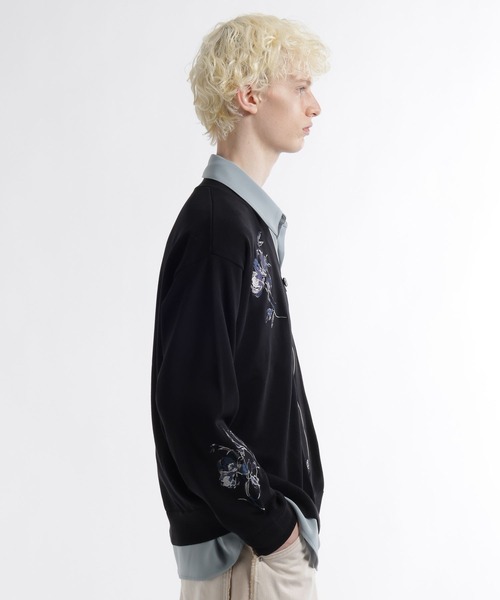 HARE(ハレ)の「Flowerシシュウカーディガン(HARE)(カーディガン/ボレロ・メンズ・グレー/ブラック・FREE)」の11枚目の写真