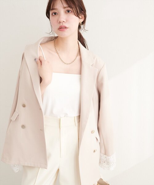 natural couture（ナチュラルクチュール）の「選べる2丈カップ付きインナー（キャミソール・レディース・オフホワイト/ブラック/ライトベージュ・MEDIUM/SMALL）」の6枚目の写真