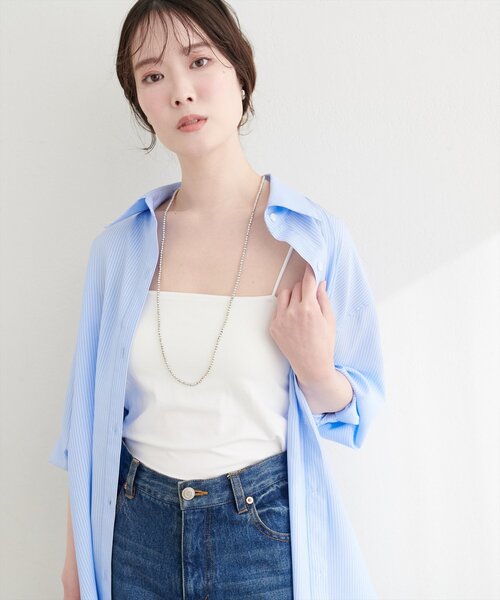 natural couture（ナチュラルクチュール）の「選べる2丈カップ付きインナー（キャミソール・レディース・オフホワイト/ブラック/ライトベージュ・MEDIUM/SMALL）」の11枚目の写真