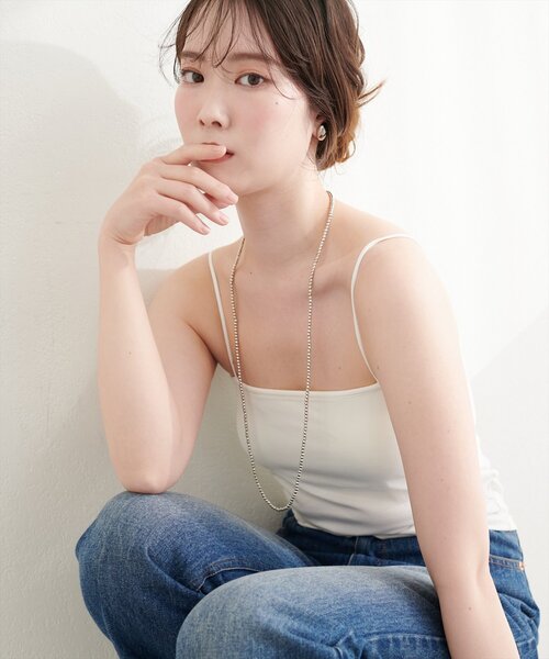 natural couture（ナチュラルクチュール）の「選べる2丈カップ付きインナー（キャミソール・レディース・オフホワイト/ブラック/ライトベージュ・MEDIUM/SMALL）」の14枚目の写真