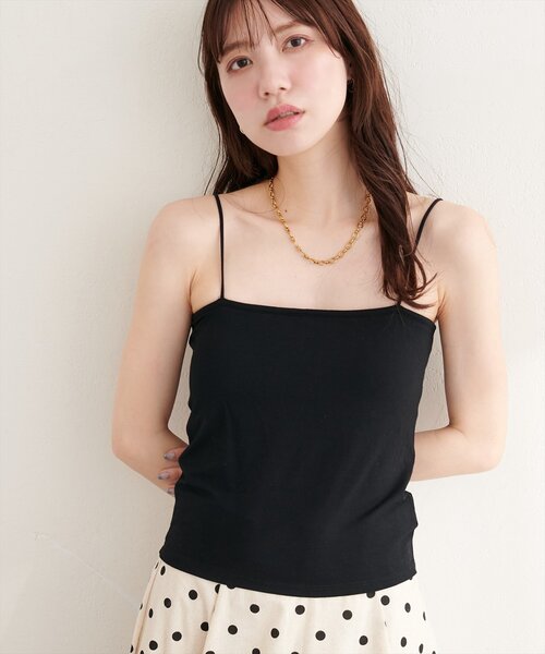 natural couture（ナチュラルクチュール）の「選べる2丈カップ付きインナー（キャミソール・レディース・オフホワイト/ブラック/ライトベージュ・MEDIUM/SMALL）」の17枚目の写真