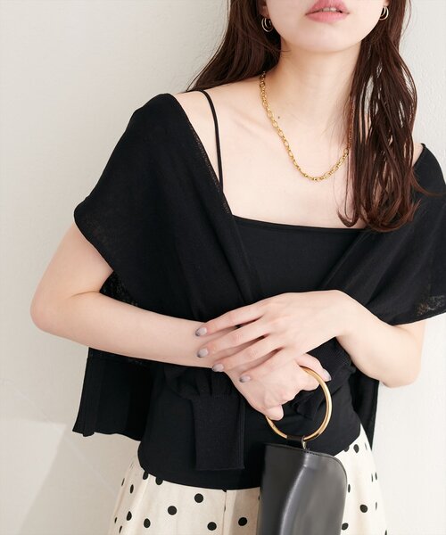 natural couture（ナチュラルクチュール）の「選べる2丈カップ付きインナー（キャミソール・レディース・オフホワイト/ブラック/ライトベージュ・MEDIUM/SMALL）」の19枚目の写真