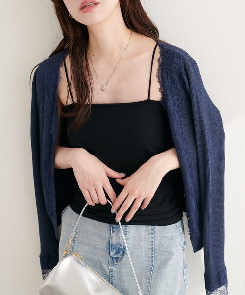 natural couture（ナチュラルクチュール）の「選べる2丈カップ付きインナー（キャミソール・レディース・オフホワイト/ブラック/ライトベージュ・MEDIUM/SMALL）」の22枚目の写真