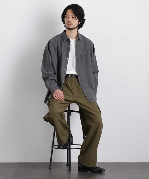 NANO universe（ナノユニバース）の「ナイロンリラックスカーゴパンツ（カーゴパンツ・メンズ・カーキ/ベージュ/ブラック・L/M/S）」の20枚目の写真