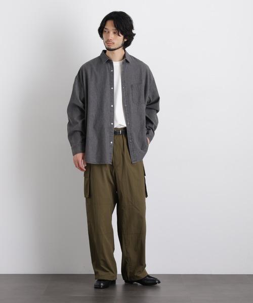 NANO universe（ナノユニバース）の「ナイロンリラックスカーゴパンツ（カーゴパンツ・メンズ・カーキ/ベージュ/ブラック・L/M/S）」の22枚目の写真