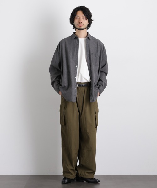 NANO universe（ナノユニバース）の「ナイロンリラックスカーゴパンツ（カーゴパンツ・メンズ・カーキ/ベージュ/ブラック・L/M/S）」の21枚目の写真