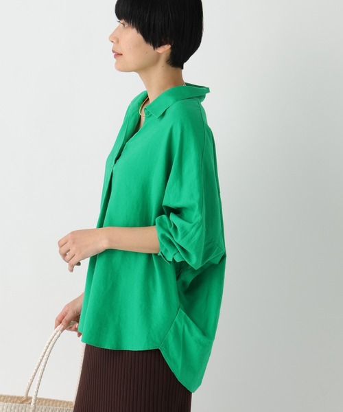 Elura(エルーラ)の「リネンブレンドスキッパーシャツ/659649(シャツ/ブラウス・レディース・ライトピンク/チャコールグレー/ブラウン/グリーン・FREE)」の20枚目の写真