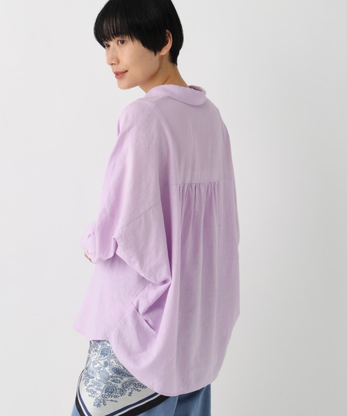 Elura(エルーラ)の「リネンブレンドスキッパーシャツ/659649(シャツ/ブラウス・レディース・ライトピンク/チャコールグレー/ブラウン/グリーン・FREE)」の12枚目の写真