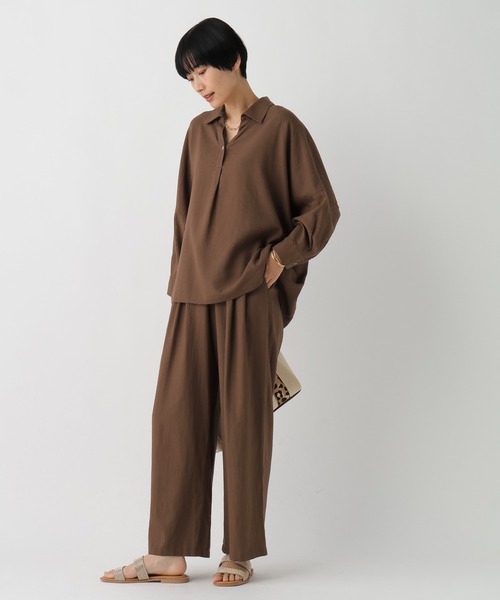 Elura(エルーラ)の「リネンブレンドスキッパーシャツ/659649(シャツ/ブラウス・レディース・ライトピンク/チャコールグレー/ブラウン/グリーン・FREE)」の18枚目の写真