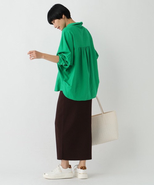 Elura(エルーラ)の「リネンブレンドスキッパーシャツ/659649(シャツ/ブラウス・レディース・ライトピンク/チャコールグレー/ブラウン/グリーン・FREE)」の21枚目の写真