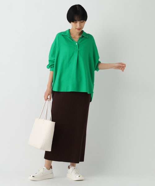 Elura(エルーラ)の「リネンブレンドスキッパーシャツ/659649(シャツ/ブラウス・レディース・ライトピンク/チャコールグレー/ブラウン/グリーン・FREE)」の22枚目の写真