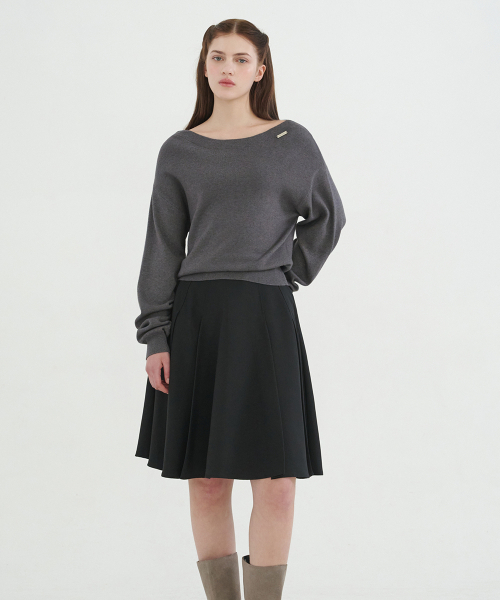 MICANE（ミケーネ）の「ラミエルフレアミディスカート（スカート・レディース・ブラック/チャコール・XX-LARGE/SMALL/X-SMALL/MEDIUM/LARGE/X-LARGE）」の3枚目の写真