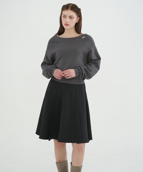 MICANE（ミケーネ）の「ラミエルフレアミディスカート（スカート・レディース・ブラック/チャコール・XX-LARGE/SMALL/X-SMALL/MEDIUM/LARGE/X-LARGE）」の4枚目の写真