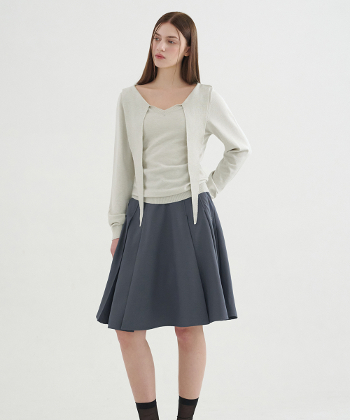 MICANE（ミケーネ）の「ラミエルフレアミディスカート（スカート・レディース・ブラック/チャコール・XX-LARGE/SMALL/X-SMALL/MEDIUM/LARGE/X-LARGE）」の9枚目の写真