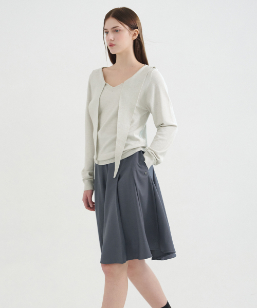 MICANE（ミケーネ）の「ラミエルフレアミディスカート（スカート・レディース・ブラック/チャコール・XX-LARGE/SMALL/X-SMALL/MEDIUM/LARGE/X-LARGE）」の10枚目の写真