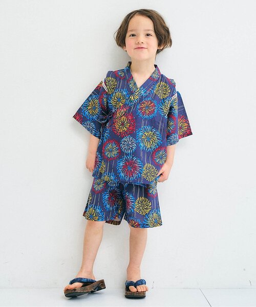 apres les cours（アプレレクール）の「【26年夏新作】アプレのはんなりBOYS甚平（浴衣・キッズ・サックスブルー/ネイビー・130/120/110/100/80/90）」の3枚目の写真