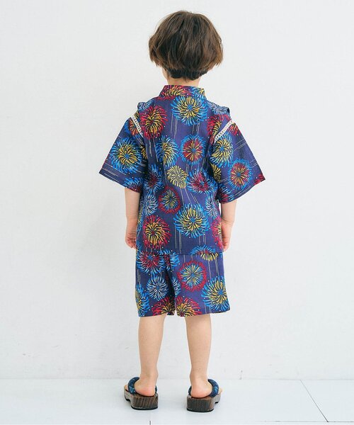 apres les cours（アプレレクール）の「【26年夏新作】アプレのはんなりBOYS甚平（浴衣・キッズ・サックスブルー/ネイビー・130/120/110/100/80/90）」の4枚目の写真