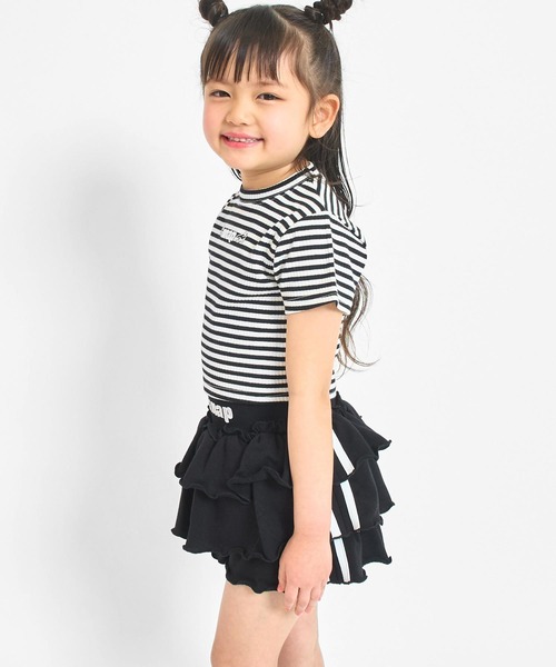 ANAP kids（アナップキッズ）の「サイドライン ティアード スカパン（その他パンツ・キッズ・ラベンダー/ブラック/ホワイト・130/120/110）」の17枚目の写真