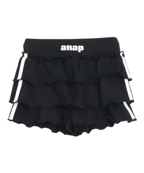ANAP kids（アナップキッズ）の「サイドライン ティアード スカパン（その他パンツ・キッズ・ラベンダー/ブラック/ホワイト・130/120/110）」の11枚目の写真