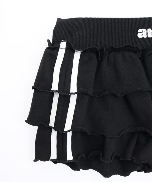 ANAP kids（アナップキッズ）の「サイドライン ティアード スカパン（その他パンツ・キッズ・ラベンダー/ブラック/ホワイト・130/120/110）」の6枚目の写真