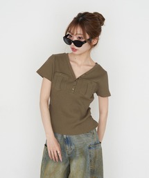 RAY CASSIN（レイカズン）の「Vポケット半袖Tシャツ（Tシャツ/カットソー）」