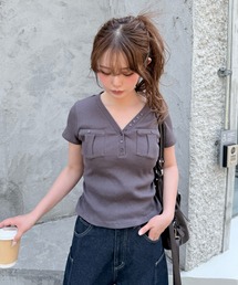 RAY CASSIN | Vネックポケット半袖Tシャツ(Tシャツ/カットソー)