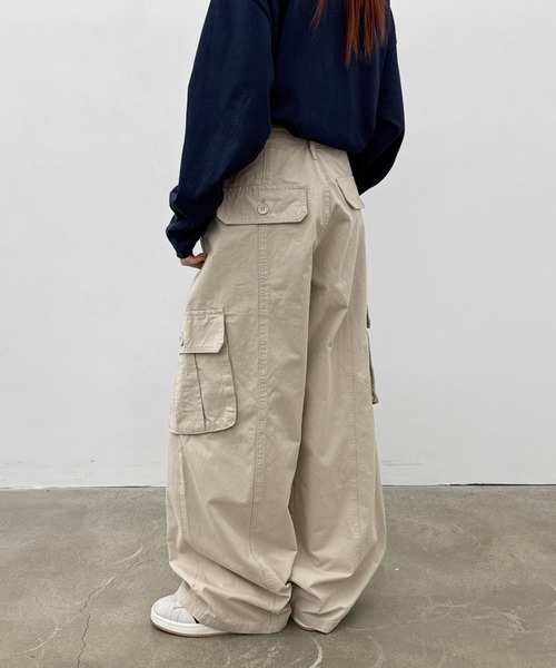 BLACKUP（ブラックアップ）の「[MADE] ルミワイドカーゴコットンパンツ（その他パンツ・レディース・ベージュ/カーキ・SMALL/MEDIUM）」の4枚目の写真