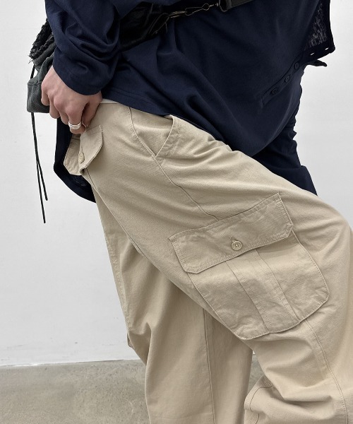 BLACKUP（ブラックアップ）の「[MADE] ルミワイドカーゴコットンパンツ（その他パンツ・レディース・ベージュ/カーキ・SMALL/MEDIUM）」の5枚目の写真