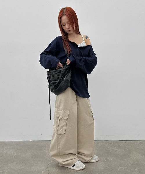BLACKUP（ブラックアップ）の「[MADE] ルミワイドカーゴコットンパンツ（その他パンツ・レディース・ベージュ/カーキ・SMALL/MEDIUM）」の8枚目の写真