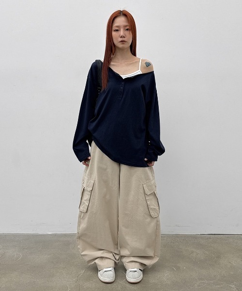 BLACKUP（ブラックアップ）の「[MADE] ルミワイドカーゴコットンパンツ（その他パンツ・レディース・ベージュ/カーキ・SMALL/MEDIUM）」の9枚目の写真