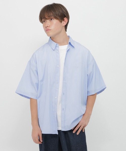 GLOBAL WORK(グローバルワーク)の「着回し柄半袖シャツ/AND YUA ANY/633819(シャツ/ブラウス・キッズ・サックスブルー/ネイビー・170cm/160cm/150cm)」の2枚目の写真