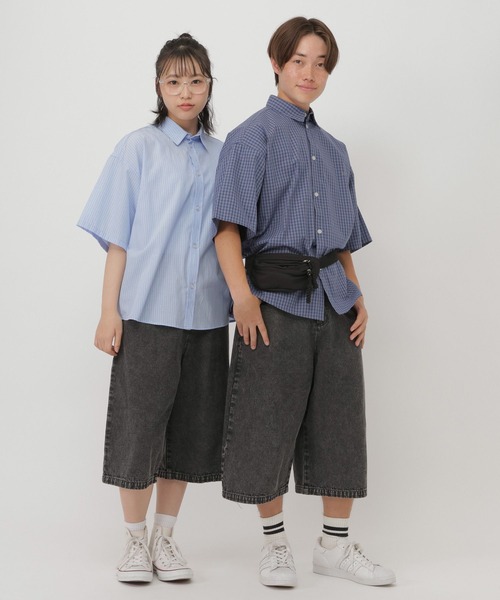 GLOBAL WORK(グローバルワーク)の「着回し柄半袖シャツ/AND YUA ANY/633819(シャツ/ブラウス・キッズ・サックスブルー/ネイビー・170cm/160cm/150cm)」の7枚目の写真