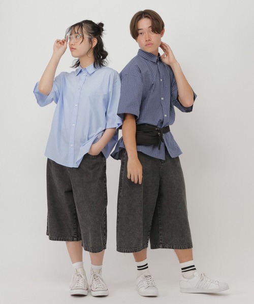 GLOBAL WORK(グローバルワーク)の「着回し柄半袖シャツ/AND YUA ANY/633819(シャツ/ブラウス・キッズ・サックスブルー/ネイビー・170cm/160cm/150cm)」の9枚目の写真
