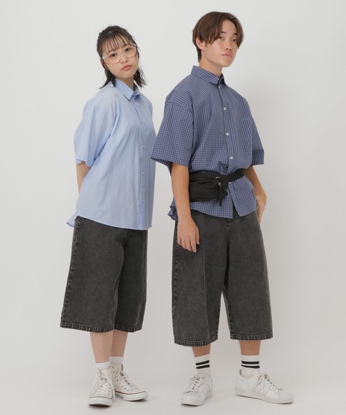 GLOBAL WORK(グローバルワーク)の「着回し柄半袖シャツ/AND YUA ANY/633819(シャツ/ブラウス・キッズ・サックスブルー/ネイビー・170cm/160cm/150cm)」の12枚目の写真
