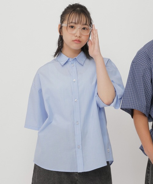 GLOBAL WORK(グローバルワーク)の「着回し柄半袖シャツ/AND YUA ANY/633819(シャツ/ブラウス・キッズ・サックスブルー/ネイビー・170cm/160cm/150cm)」の3枚目の写真