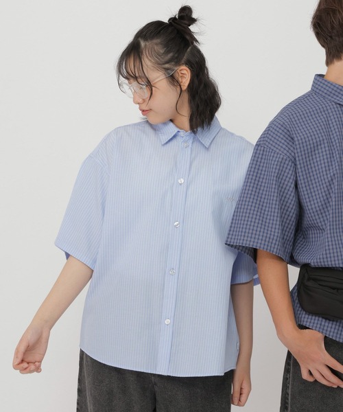 GLOBAL WORK(グローバルワーク)の「着回し柄半袖シャツ/AND YUA ANY/633819(シャツ/ブラウス・キッズ・サックスブルー/ネイビー・170cm/160cm/150cm)」の4枚目の写真