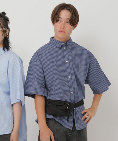 GLOBAL WORK(グローバルワーク)の「着回し柄半袖シャツ/AND YUA ANY/633819(シャツ/ブラウス・キッズ・サックスブルー/ネイビー・170cm/160cm/150cm)」の16枚目の写真